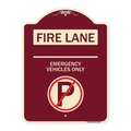 Signmission Fire Lane Emergency Vehicles W/ No Parking Heavy-Gauge Aluminum Sign, 24" x 18", BU-1824-24015 A-DES-BU-1824-24015